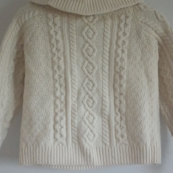 Carraig Donn Women's Medium Vintage Merino Wool Sweater Cream Cable Knit Cowl - Picture 8 of 8